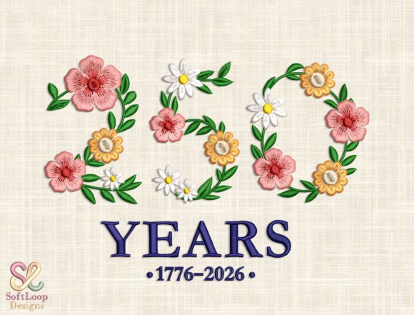 A Botanical Celebration: Reviewing the USA 250 YEARS Floral Anniversary Design for Handmade Gifts