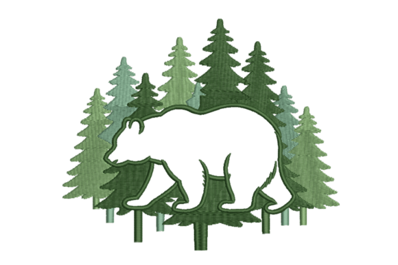 Bear in Forest Scene