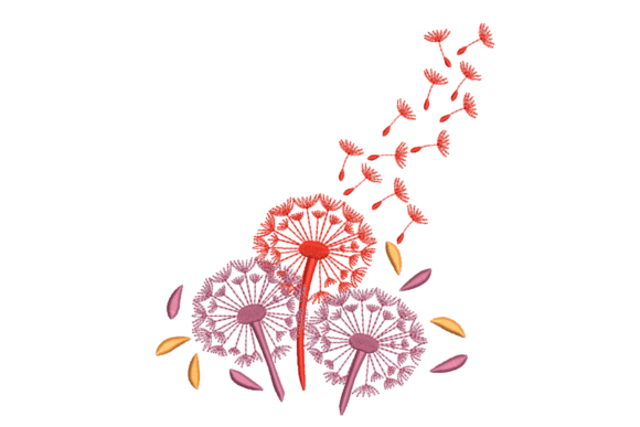 Blowing Dandelion Trio: A Sentimental Embroidery Design for Personalized Gifts