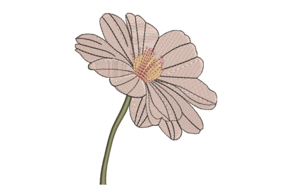 Blush Daisy Flower: A Soft Touch for Personalized Embroidery Gifts