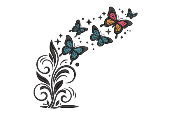 Butterfly Swirl Floral: A Seasonal Embroidery Gem for Holiday Crafters
