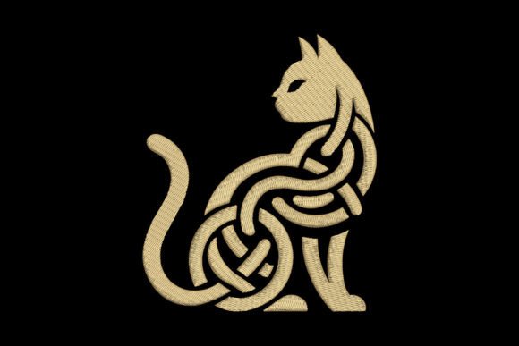 Celtic Cat: A Charming Addition to Personalized Embroidery