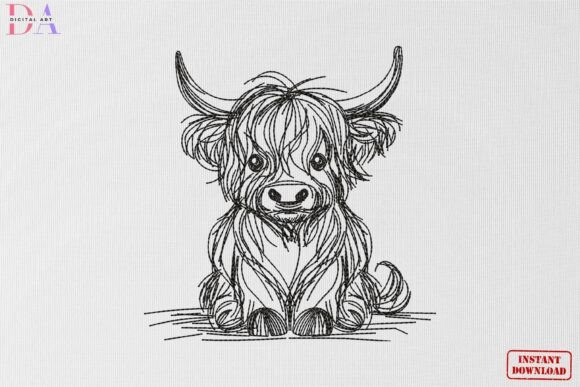 Cute Highland Cow Sketch Animal: A Craft Fair Favorite?