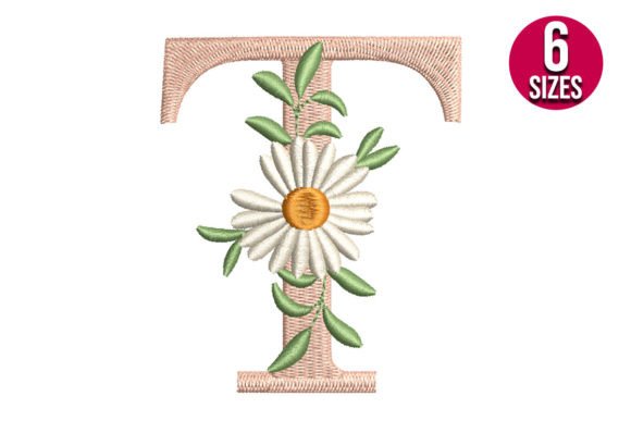 Daisy Alphabet Letter T: A Floral Touch for Seasonal Embroidery