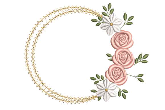 Elegant Floral Circle Frame: A Seasonal Embroidery Staple