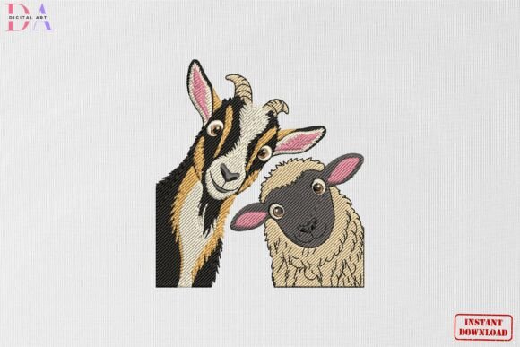 Goat and Sheep Friends Embroidery Review for Boutique Apparel