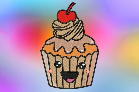 Kawaii Cherry Cupcake: A Sweet Addition to Seasonal Embroidery Collections
