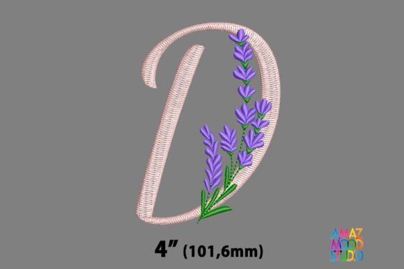 Letter D Floral Lavender Monogram: A Seasonal Embroidery Gem