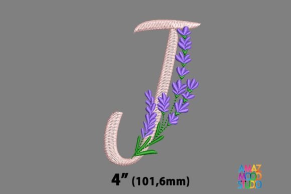 Letter J Floral Lavender Monogram: A Craft Fair Embroidery Gem