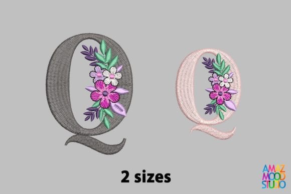 Letter Q Floral Monogram: A Fresh Touch for Personalized Embroidery