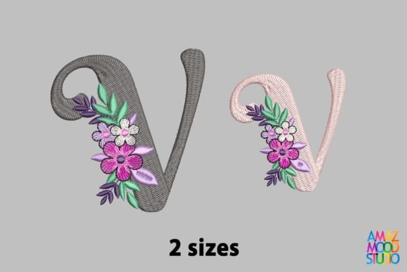 Letter V Floral Monogram: A Fresh Touch for Seasonal Embroidery