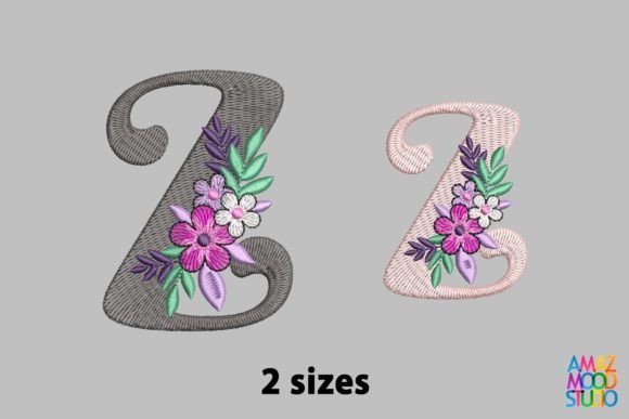 Letter Z Floral Monogram: A Fresh Touch for Modern Embroidery Projects