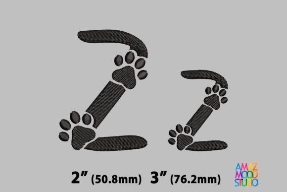 Letter Z Paws Monogram: A Seasonal Embroidery Gem