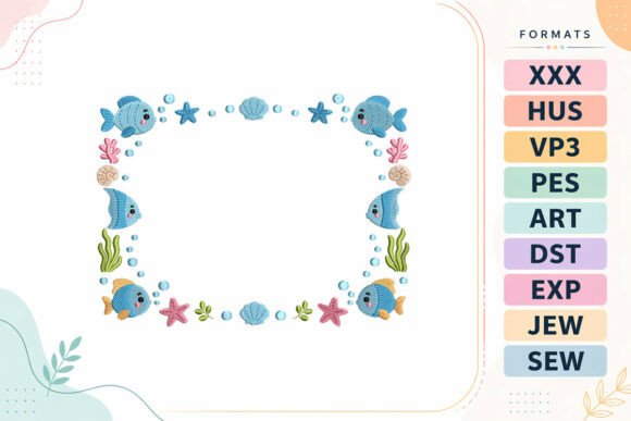 Ocean Fish Frame Summer Embroidery Design Review