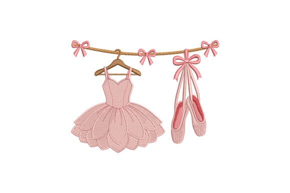 Pink Ballerina Dress and Pointe Shoes