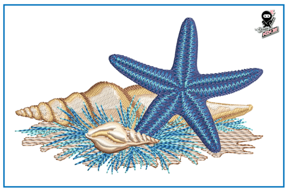 Starfish with Seashells: A Coastal Charm for Boutique Sweatshirts